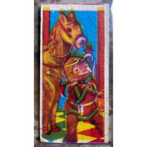 Vintage Japanese Menko Trading Card Rocket Toy Soldier Graphics